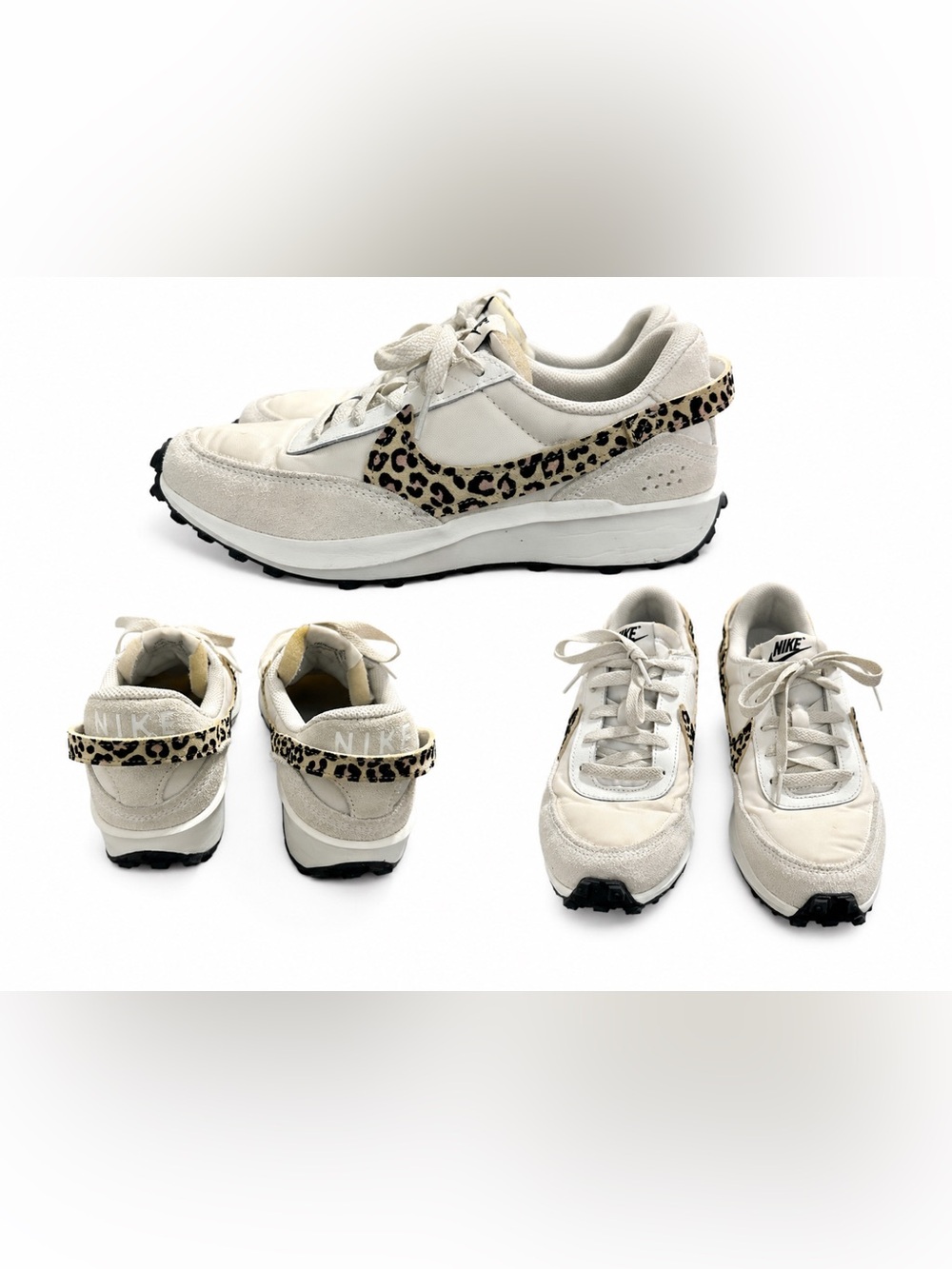 Nike Cream Sneakers with Leopard Accent*****Size: 9